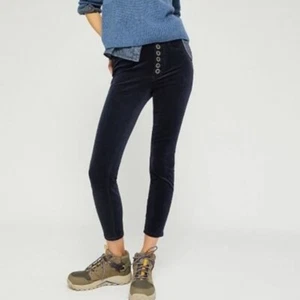Pantalones de pana Anthropologie Pilcro tiro alto ajustados para mujer talla 27 azul marino - Imagen 1 de 11
