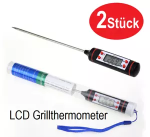 2x Grillthermometer BBQ Grill Smoker Thermometer Fleischthermometer LCD DIGITAL - Bild 1 von 2
