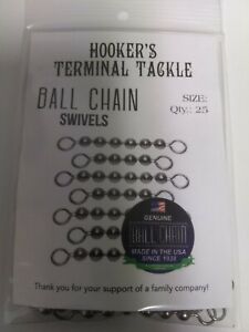 #10 SS Ball Bead Chain Swivel 6 Ball 100 lb Test Pack of 25 Fishing Swivels