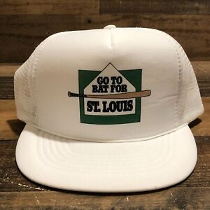 Chapeau vintage Go To Bats pour chauves-souris St Louis casquette de camionneur homme blanc baseball - LIRE