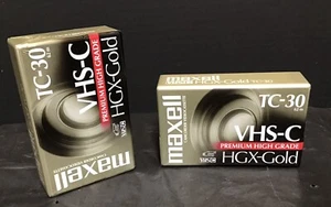 Cintas para videocámara Maxell TC-30 VHS-C Premium HGX-Doradas SELLADAS Lote de 2 - Imagen 1 de 2