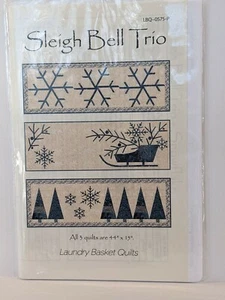 Sleigh Bell Trio Quilt Pattern 44 x 15 Pieced Applique Laundry Basket LBQ-0575-P - Picture 1 of 2
