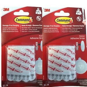 COMMAND 17021P Medium Refill Strips for Hanging Hooks Holds up to 3.4 kg Pk10 x2