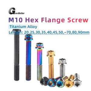 Titanium M10 x 1.25/1.5 Bolt Hex Flange Head 20,25,30,35,40,45,50,55,60,70,80,90 - Picture 1 of 19
