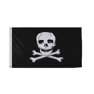 Promo Patriot's Jolly Roger Skull and Bones Flagge - hochwertige Piratenflagge - Bild 1 von 9