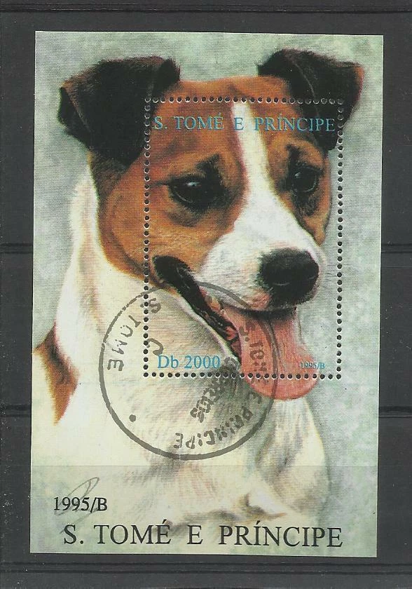  chien dog hund perro Bloc Feuillet oblitéré 76  San Tomé - Photo 1/1