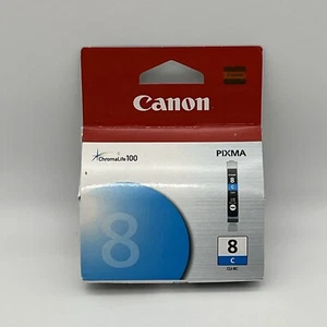 New Genuine Canon Pixma Ink Tank Cartridge Cyan CLI-8 C ChromaLife 100 OEM - Picture 1 of 5