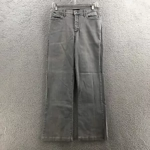 NYDJ Straight Leg Jeans Womens 10 (actual 31x29.5) Gray Denim Cotton Blend Zip - Picture 1 of 19