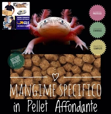 Mangime Cibo Axolotl Pellet Affondante Specifico Ambystoma Mexicanum Tritoni Cat - Immagine 1 di 4
