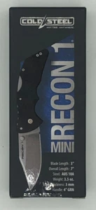 Cold Steel Mini Recon 1 3" AUS10A  Blade 4" GFN Handle Clip Point 27BAC - Picture 1 of 3