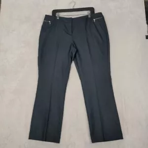 NWT 7th Avenue Womens Dress Pants Size 18 Petite ~ Blue Polka Dot Straight Leg - Picture 1 of 11