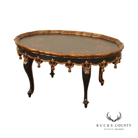 John-Richard French Louis XV Style Partial Gilt Coffee Table Cover