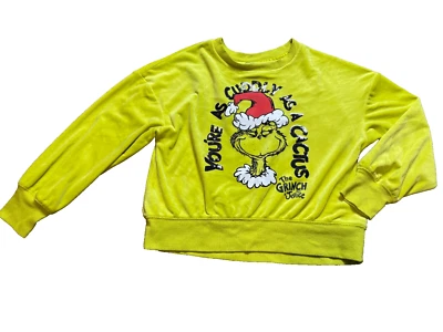 The Grinch Shirt Girls M 10 Justice " As Cuddly as Cactus " Sequins Christmas - Image 1 of 2