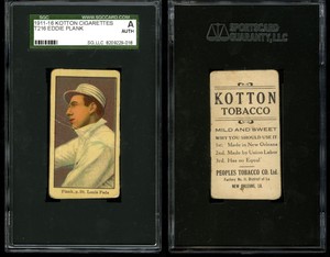 1911 T216 Kotton Cigarettes Eddie Plank St Louis SGC A **Hand-cut from a sheet**