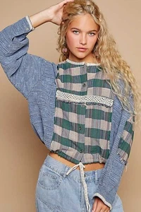POL Long Sleeve Plaid Shirt - Picture 1 of 5