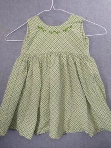 Strasburg Dress Girl 24 Months Seersucker Green Sleeveless - Picture 1 of 8