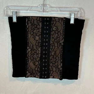 Women's black lace corset hook and eye closure boning Size Small-Medium Witchy - Picture 1 of 9