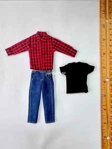 1/12 Red Plaid shirt Jeans set for 6" figure doll PHICEN TBLeague TM01A TM02A - Picture 1 of 2