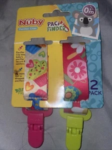 Nuby Infants 2-Pack Pacifinder Pacifier Clips Pink - Picture 1 of 1