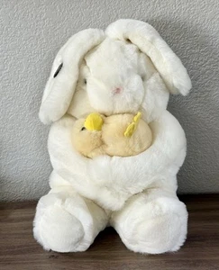 Vintage Westcliff Collection Plush Bunny Rabbit Holding Duckling - Picture 1 of 8