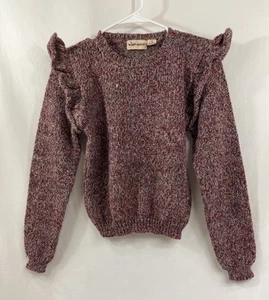 Vintage Pullover weinrot Medium Wild Honey Rüschen - Bild 1 von 6