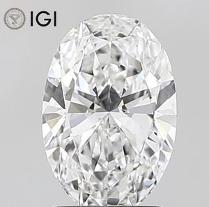 IGI Certified Lab Grown CVD Diamond OVAL Cut 1.1 Ct D Color VS1 Clarity Stone - Picture 1 of 11