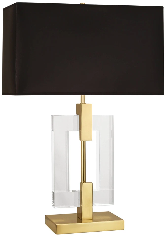Lámpara de mesa Robert Abbey Lincoln 29" de alto pantalla negra de latón y cristal Foto 1 de 1
