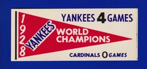 YANKEES giants 1923 WORLD SERIES 1961 FLEER PENNANT DECALS NEARMINT SHARP ! - Picture 1 of 2