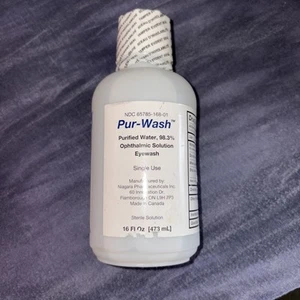 Pur-Wash Purified Water 98.3% Ophthalmic Solution Eye Wash 32 Fl Oz Exp 02/2028 - Picture 1 of 4