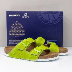 Birkenstock Arizona Hairy Lime Green Sandals Size 40 Narrow (9-9.5 US) - Picture 1 of 9