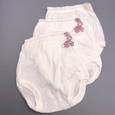 (3) Vintage Kleinkind Mädchen weiche Baumwolle Slips Höschen Unterwäsche Gr. 1 Wee Dee's RAR - Bild 1 von 4
