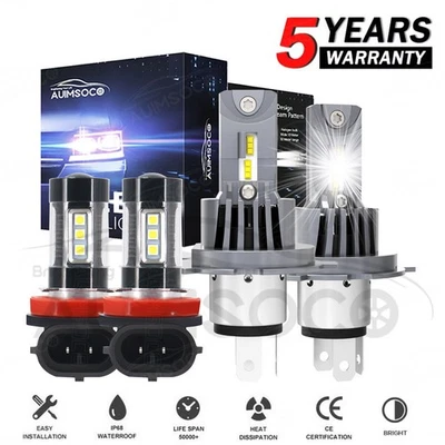 Faro LED alto/bajo para Nissan Versa 2007-2019 9003 H11 4 piezas + bombillas antiniebla Foto 1 de 4