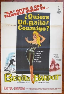 1960 BRIGITTE BARDOT Come Dance With Me 1SH MOVIE POSTER RARE Ed. - Picture 1 of 5
