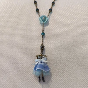 Betsey Johnson Yacht Club Tutu Sailor Ballerina Skeleton Necklace NWT - Picture 1 of 4