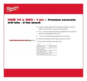 Milwaukee - Broca de hormigón premium - Imagen 1 de 3