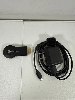 Google Chromecast (1st Generation) Streaming Media Player - H2G2-42 (Black) NEW - Image 1 of 4