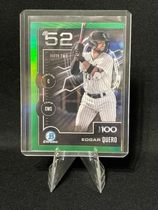 Bowman 2025 cromo EDGAR QUERO #BTP-52 (Top 100 #52) refractor verde SSP/99 - Imagen 1 de 2
