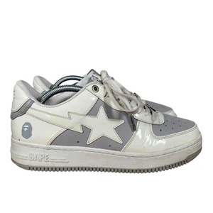 Zapatos Bapesta UK7.5 Gris Blanco Charol Un Mono de Baño Para Hombres - Imagen 1 de 23