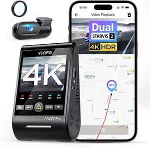 Dashcam Vorne Hinten Auto Sprachsteurung 5GHz Wi-Fi Wlan Autokamera Nachtsicht - Bild 1 von 8