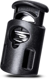 10 Pack Plastic Cord Locks Stopper Single Hole Spring Toggle Upgraded Black New - Picture 1 of 7