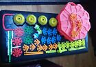 Kid K'nex Lot Of 59 Pieces With Storage Travel Case Wheels Rods Eyes Gears