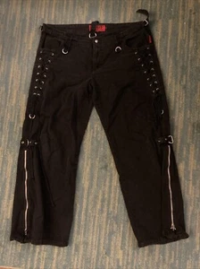 Tripp NYC Daang Goodman schwarz Raver Goth Hose Größe 15 2000er weites Bein - Bild 1 von 13