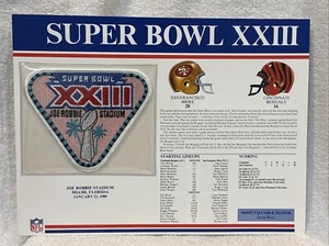 SWEET Super Bowl XXIII Patch&Card, San Francisco 49ers, Jerry Rice MVP, NICE! - Picture 1 of 5