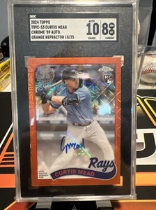 CURTIS MEAD RC 2024 Topps Chrome Orange Refractor Auto Mojo 10/25 SGC 8 ๐ฅ๐ฅ๐ฅ - Picture 1 of 4