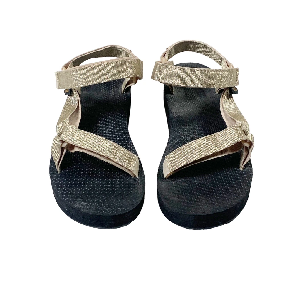 Teva Sandals Flatform Platform Ankle Strap Thong Flip Flop Metallic Gold 10 - Image 1 of 4