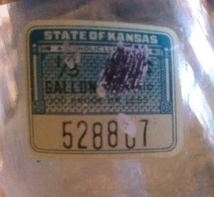 KANSAS State Revenue Liquor Tax Stamp SRS KS  on bottle - Picture 1 of 2