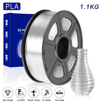 JAYO 1.1KG PLA Clear 1.75mm 3D Printer Filament High Stiffness Low Shrinkage - Image 1 of 4
