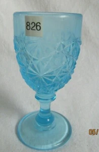 DEGENHART GLASS  DAISY AND BUTTON GOBLET ( LIGHT BLUE) D IN HEART # 826 - Picture 1 of 4