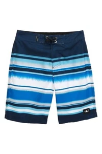  O'Neill Little Boys 7 L Surf Board Shorts Zigee Boardies Navy Blue White Stripe - Picture 1 of 1