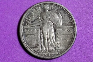 ESTATE FIND 1917 T1 Standing Liberty Quarter #M13578 - Picture 1 of 2